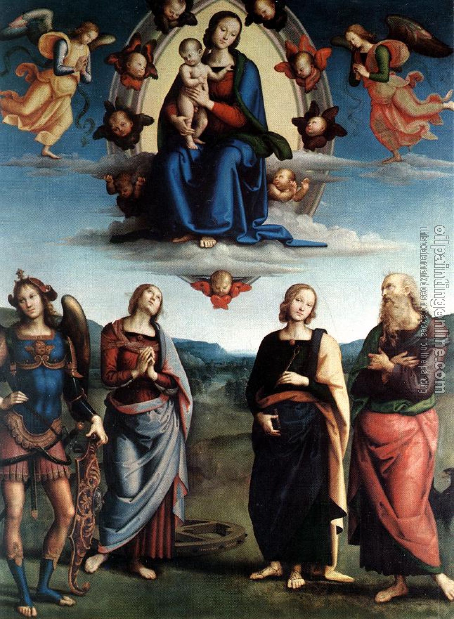 Perugino, Pietro - Madonna in Glory with the Child and Saints